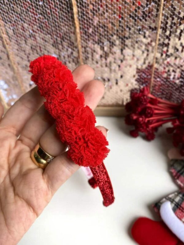 ARCO POMPOM GLITER - VERMELHO