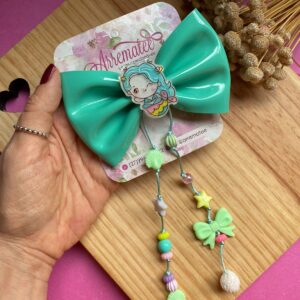 Laço Teodora - Verniz - Aplicação de Terêrê - Sereia Verde