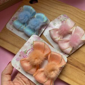 Duplinha Caroline Gliter e Pompom - Escolha a cor