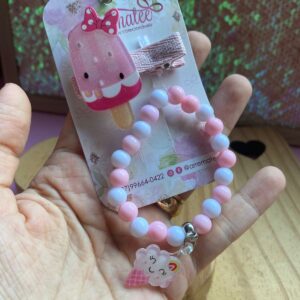 Kit Temático - Picolé Rosa - Hair Clips e Pulseira